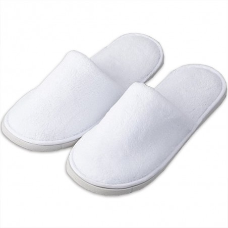 Zapatillas de rizo blancas para hoteles